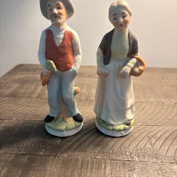 Other - Vintage Bisque Porcelain Farmer and Wife Set Mid-20th Century